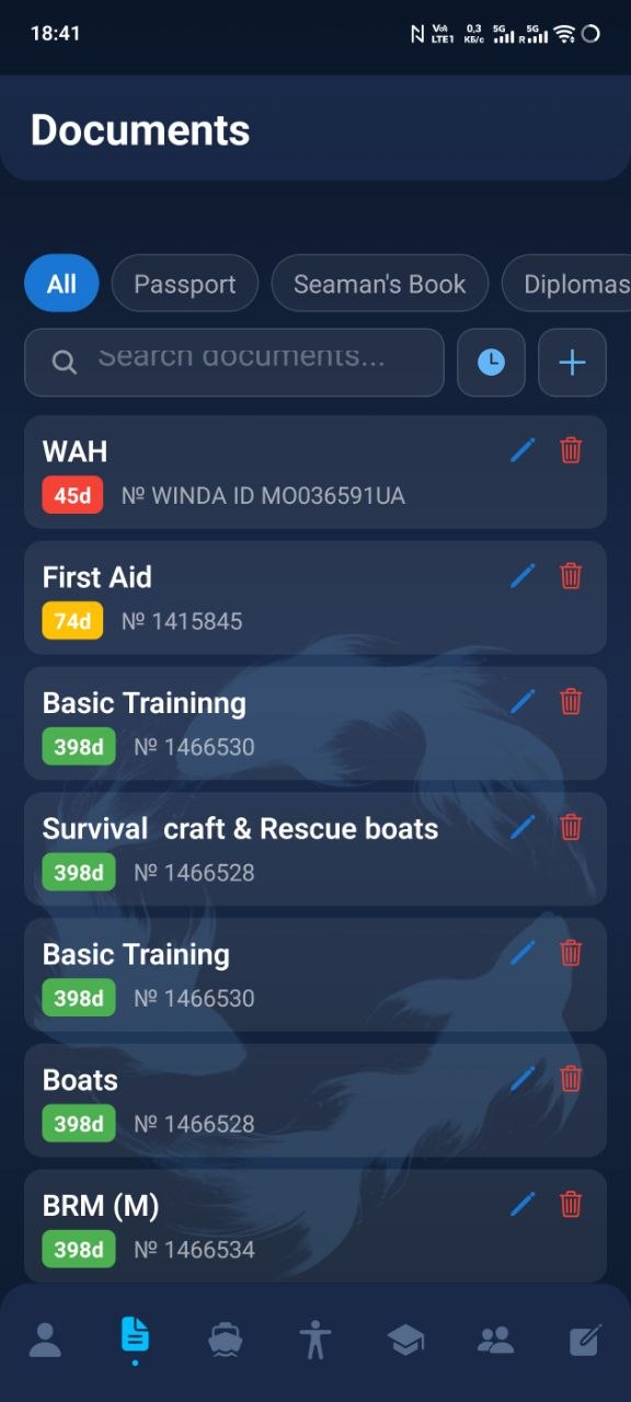 SDM on iPhone — Documents screen with expiry tracking